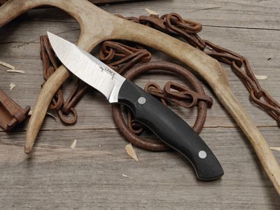 GNK &amp; Lance Knives Yentna 3.25" Fixed Blade / Black Micarta / Satin AEB-L