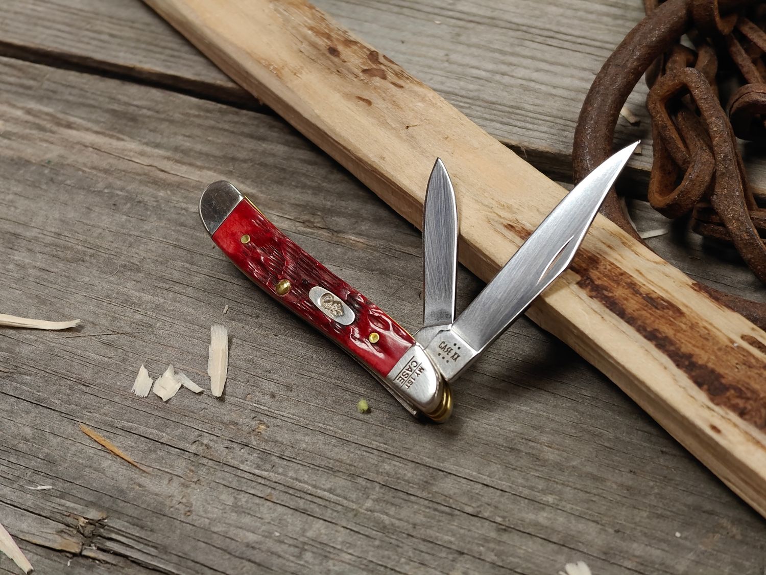 Case My First Case Peanut 3" Folding Blades / Jigged Old Red Bone  / Polished Stainless Steel