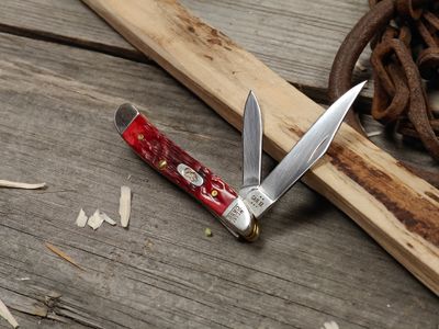 Case My First Case Peanut 3" Folding Blades / Jigged Old Red Bone  / Polished Stainless Steel