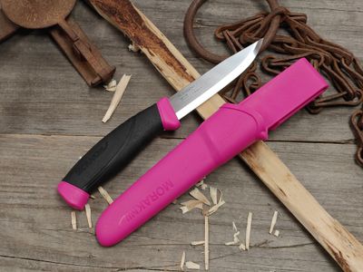 Mora Companion 4" Fixed Blade / Magenta &amp; Black Rubber / Satin Stainless Steel