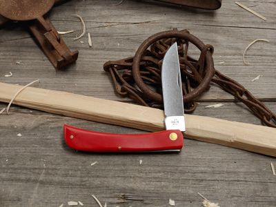 Case American Workman SOD Buster 3.6" Slip Joint / Red Synthetic / Satin Carbon Steel