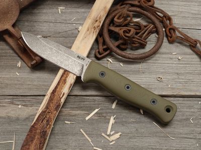 Reiff Knives F4 Saber Bushcraft 4" Fixed Blade / OD Green G10 / Stonewash CPM 3V / Kydex Sheath