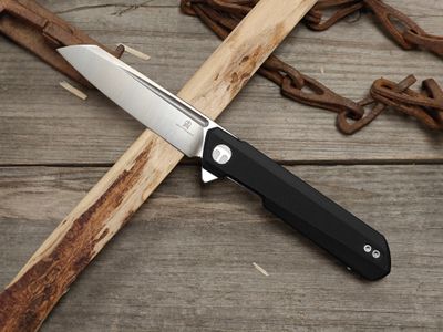 Bestech Dundee Sheepfoot 3.5" Linerlock / Black G10 / Satin D2