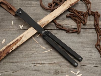 Squid Industries Squiddy-B 4.3" Trainer Balisong / Black Acetal