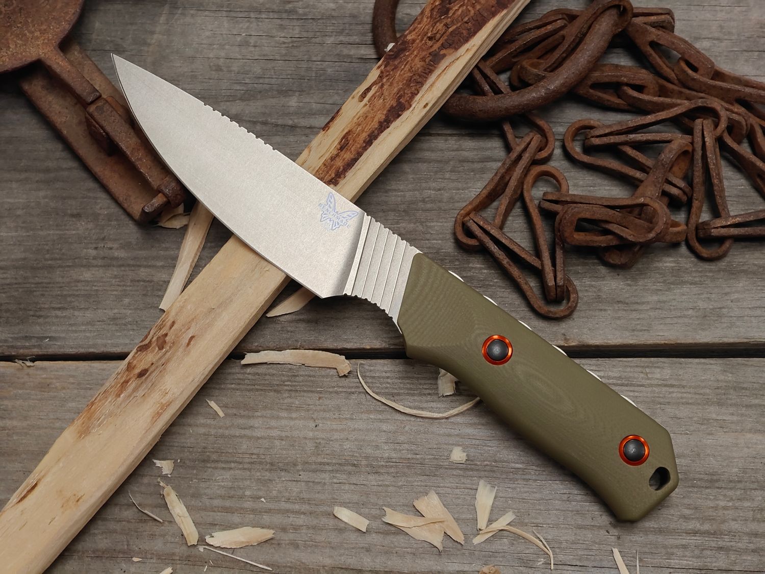 Benchmade Raghorn 4" Fixed Blade Hunter / OD Green G10 / Stonewash CPM-S30V