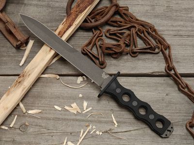 Benchmade SOCP 7.1" Dagger Fixed Blade Knife / Black G10 / Black CPM-3V