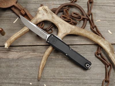 Microtech Ultratech ZBP 3.5" Gen III S/E OTF Knife / Black Aluminum / Apocalyptic Bohler M390MK