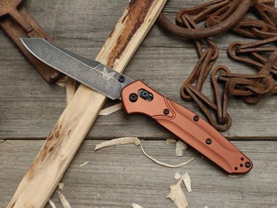 Benchmade Osborne 3.4" AXIS Lock Knife / Burnt Copper Aluminum / Black Stonewash CPM-MagnaCut