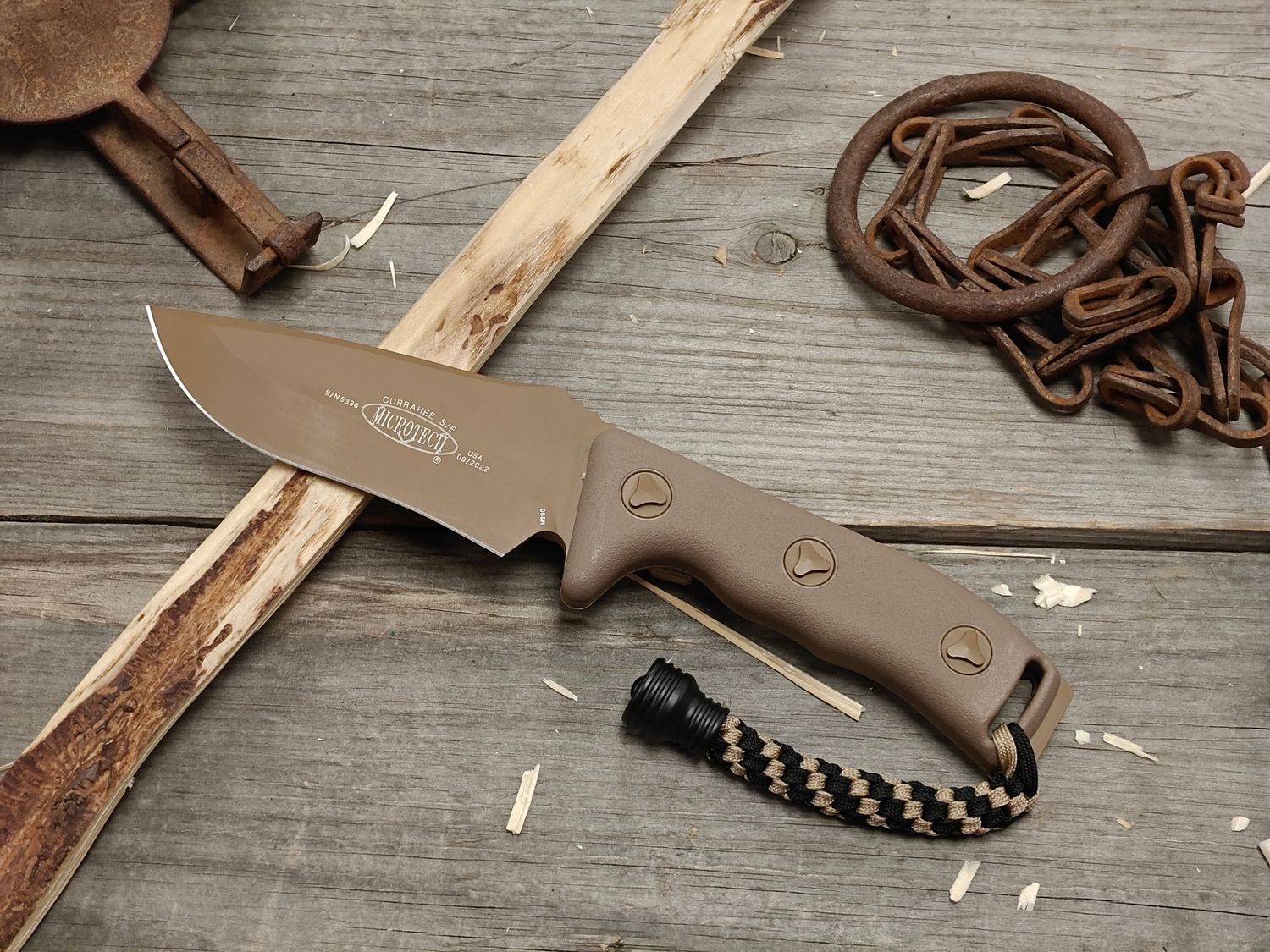 Microtech Currahee S/E 4.75” Fixed Blade / Tan Composite / Tan Cerakote M390 (Pre-Owned)