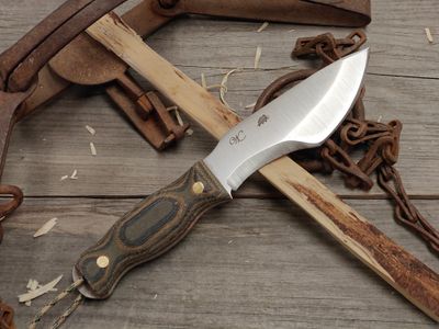 William Collins Alaska Survival Knife (AKSK) 6" Knife / Camo Micarta, Orange Liners, Brass Pins / Satin AEB-L