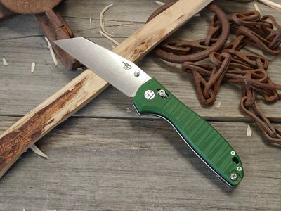Bestech Knives Liger 3.6" Bar Lock Folding / OD Green G10 / Satin D2