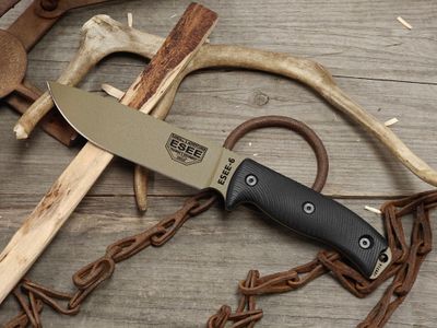 ESEE Model 6 6.5" Fixed Blade / Black 3D G10 / Flat Dark Earth 1095