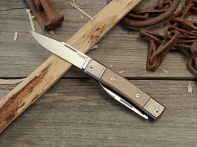 LionSteel BestMan 2 3" Slip Joint / Natural Micarta / Satin M390