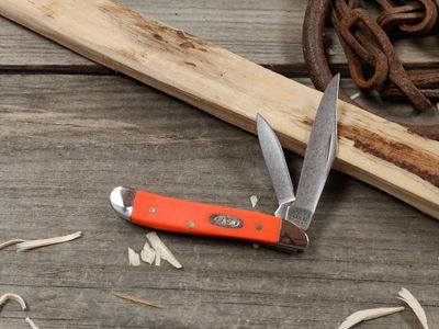 Case Peanut 2.75" Slipjoint Folder / Orange Synthetic / Satin Stainless Steel