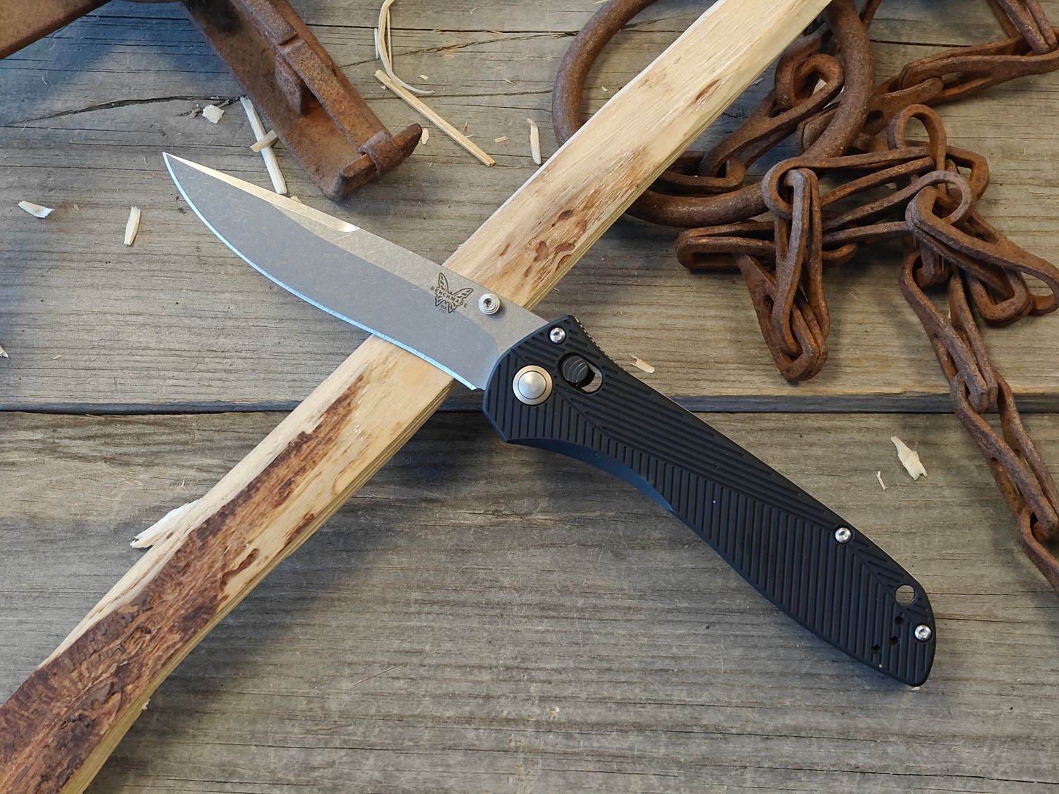 Benchmade Seven / Ten 4" Axis Lock Folding Blade / Black Aluminum / Satin Bohler M390 