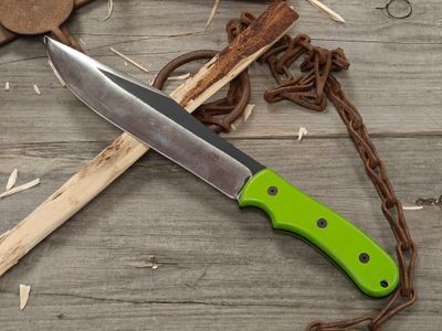 Blackjack Tac Ops 8 Ranger 8.5" Fixed Blade / Toxic Green Micarta / Two Tone 1095 (Pre-Owed)