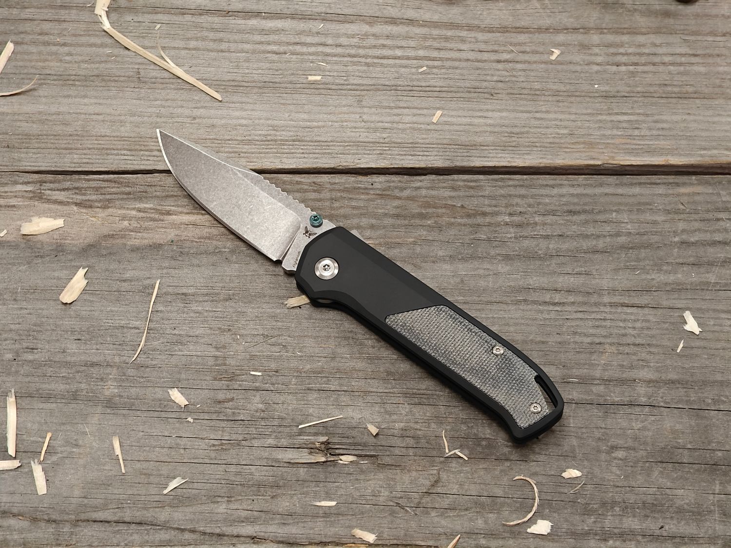 Flytanium Arcade 3.2" Shark-Lock Folder / Black Aluminum w/ Black Micarta / Stonewash CPM-S35VN