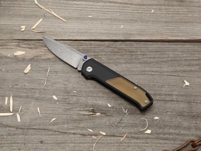 Flytanium Arcade 3.2" Shark-Lock Folder / Black Aluminum w/ Ultem / Stonewash CPM-S35VN