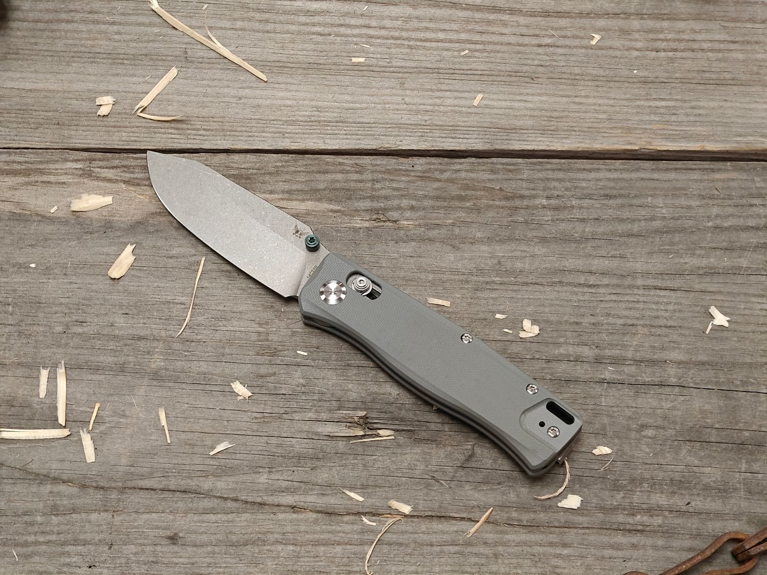Flytanium BEEF 3.5" Crossbar Lock Folder / Grey G10 / Stonewash 14C28N