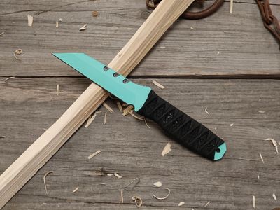 Blackside Customs Americana 4" Fixed Blade / Epoxy Wrapped  / Tiffany Blue Magnacut (Pre-Owned)