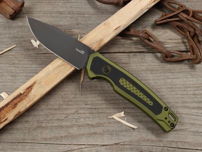 Kershaw Launch 21 3.4" Push Button Automatic / OD Green Aluminum &amp; Black G10 / Black M4
