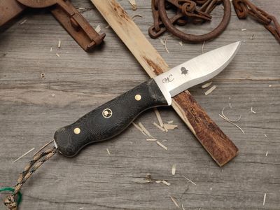 William Collins Baby Bird 4" Bush Knife / Black Micarta w/ Black AK Pin / Satin AEB-L