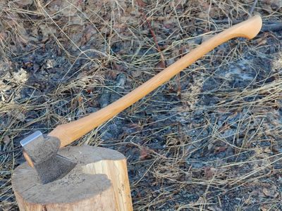 Hoffman Blacksmithing Wasatch Axe / 28" Straight Oval Hickory Handle W/ Standard End / 2.25 Lbs 4142 Chromium Molybdenum Alloy