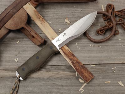 William Collins Black Bird 5.5" Bush Knife / Green Micarta w/ Black Pins / Satin CPM-3V