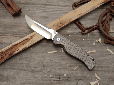 Tuya Wrath V1 3.35" Framelock Folder / Frag Pattern Titanium / Compound Grind Satin S90V (Pre-Owned)