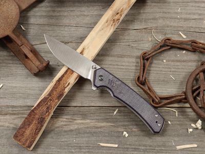 CIVIVI Merit 3.3" Linerlock Folder / Purple Canvas Micarta / Satin 14C28N (Pre-Owned)