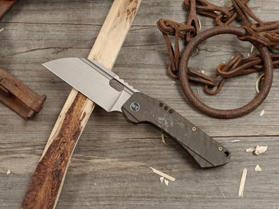 WE Knife Co. Roxi 3 3.14" Framelock Folder / Tiger Stripe Flamed Titanium / Stonewash Wharncliffe CPM S35VN (Pre-Owned)