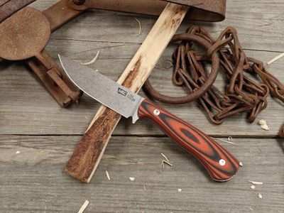 Montana Knife Co. WhiteTail 4" Fixed Blade / Orange And Black G10 / Stonewash MagnaCut