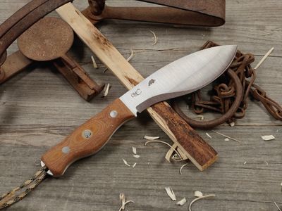 William Collins Alaskan Bush Tool Knife (AKBT) 6" Knife / Natural Micarta w/ Tree of Life Mosaic / Satin Nitro-V