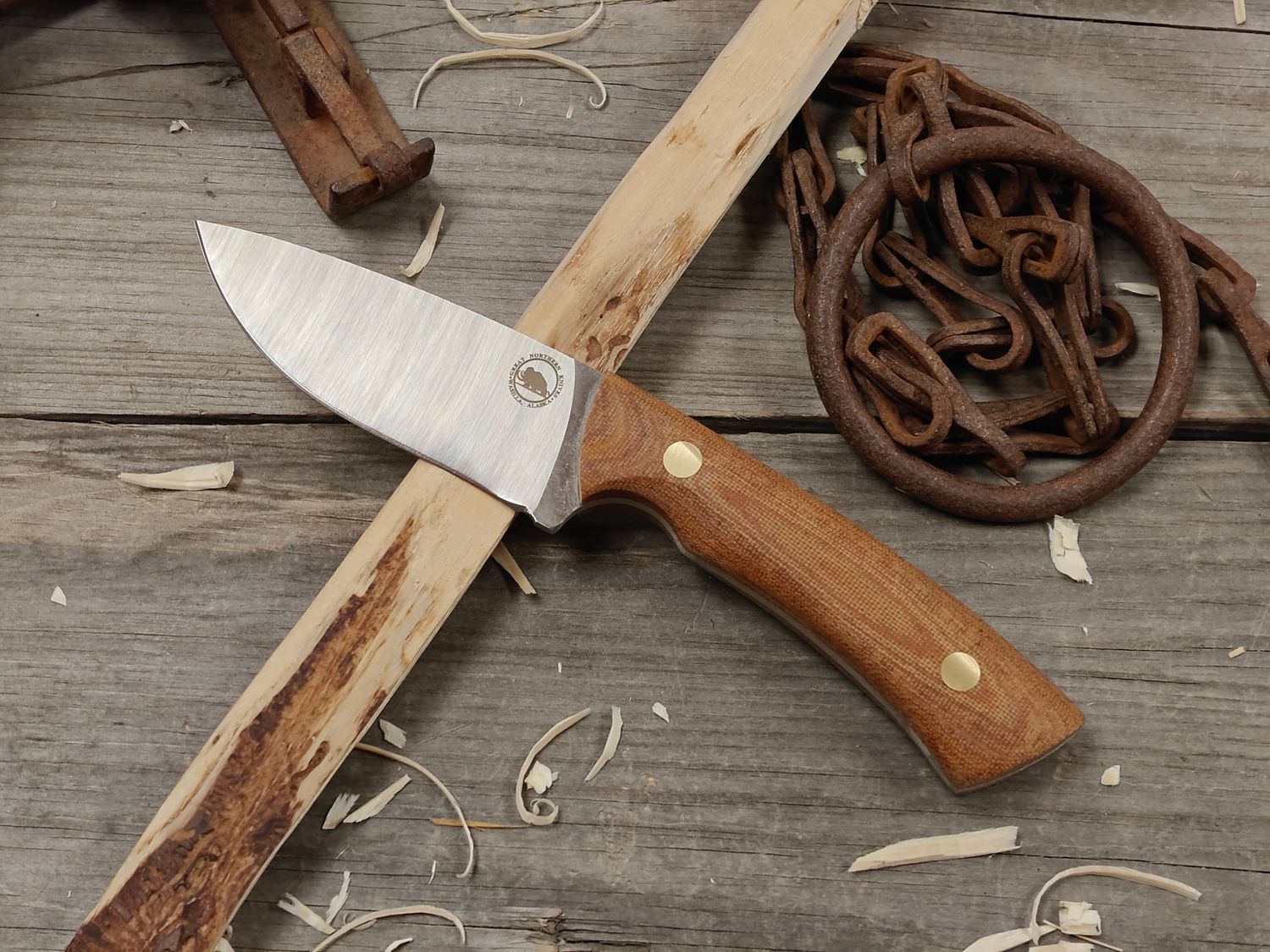 Great Northern Knives 3.75" Fixed Blade / Natural Micarta  / Satin 14C28N