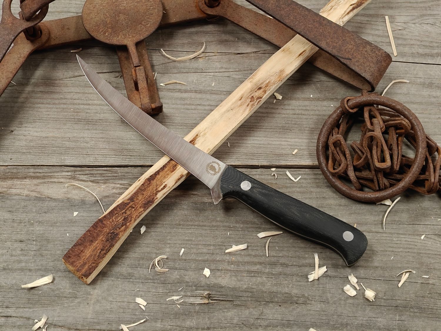 Great Northern Knives 6.25" Fillet/Boning Knife / Black Micarta / Satin 14C28N