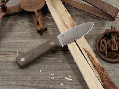 Fire Creek Forge Kephart 4" Fixed Blade / OD Green Micarta / Satin Forged 52100