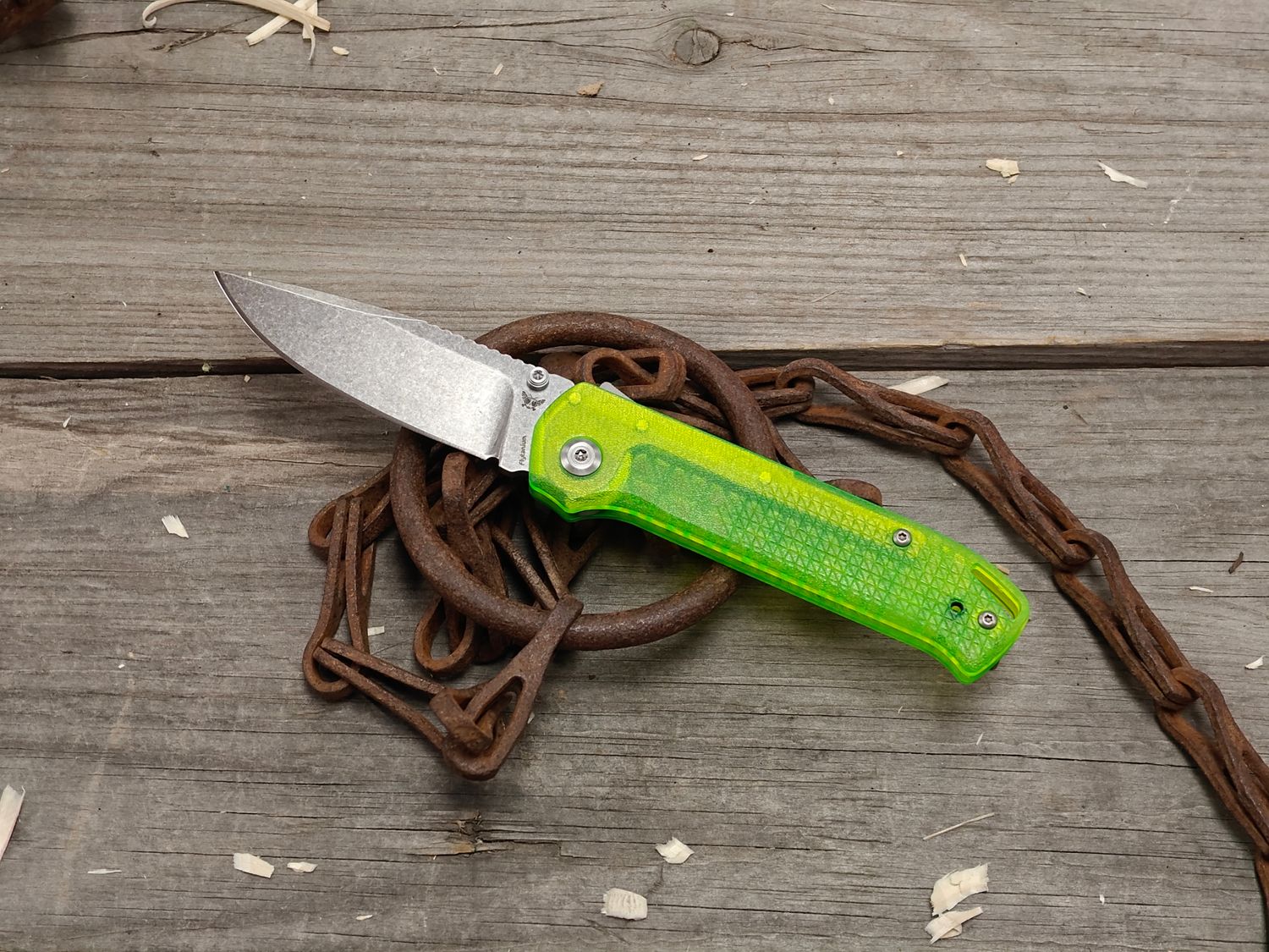 Flytanium Arcade Lite 3.2" Shark-Lock Folder / Digital Green Polymer / Stonewash AUS-10A