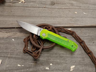 Flytanium Arcade Lite 3.2" Shark-Lock Folder / Digital Green Polymer / Stonewash AUS-10A