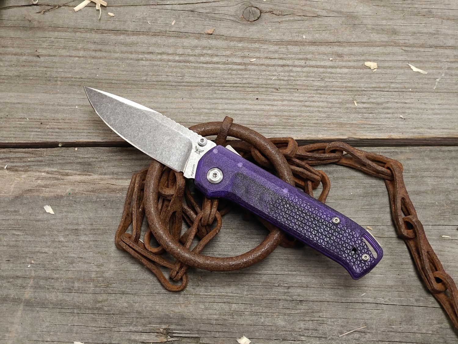 Flytanium Arcade Lite 3.2" Shark-Lock Folder / Atomic Purple Polymer / Stonewash AUS-10A