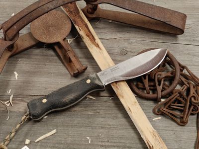 William Collins Saner Scout 4.75" Survival Knife / Black Micarta / Satin Nitro V (Pre-Owned)