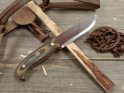 Helle Nord 5.75" Fixed Blade / Camo Micarta w/ Brass Pins &amp; Mossaic Pin / Satin 14C28N