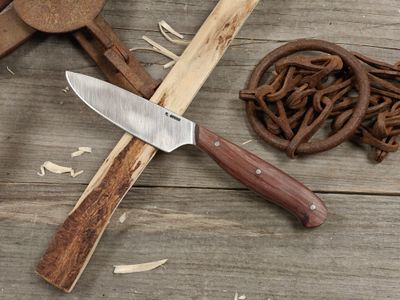 Mark Couch 3.5" Fixed Blade / Purpleheart / Satin CruForge