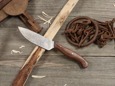 Mark Couch 3.75" Fixed Blade / Purpleheart / Satin CruForge