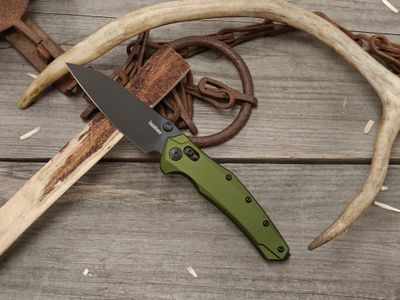 Kershaw Barenuckle 3.5" DuraLock Folding / OD Green Aluminum / Black PVD CPM-MagnaCut