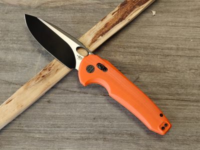 Bestech Knives NOCTAR 3.7" Bar Lock Folding / Orange G10 / Two-Tone 14C28N