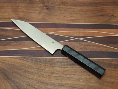 Spyderco Murray Carter Wakiita Funayuki 6" Chef Knife / Octagonal Black G10 / Satin CTS-BD1N