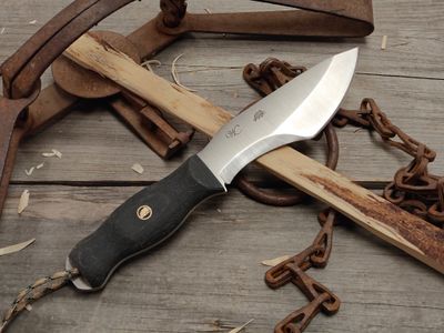 William Collins Alaska Survival Knife (AKSK) 6" Knife / Black Micarta, Black Pins w/ GNK Mosaic Pin / Satin AEB-L