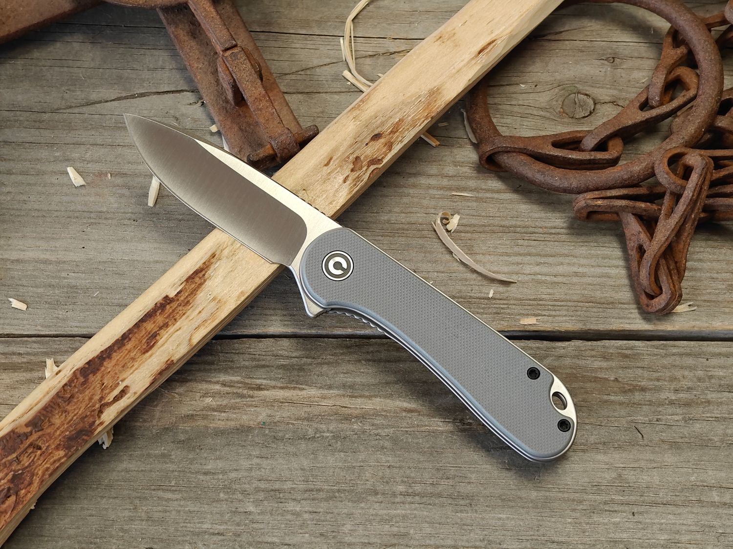 Civivi Elementum 2.9" Liner Lock / Grey G10 / Satin D2