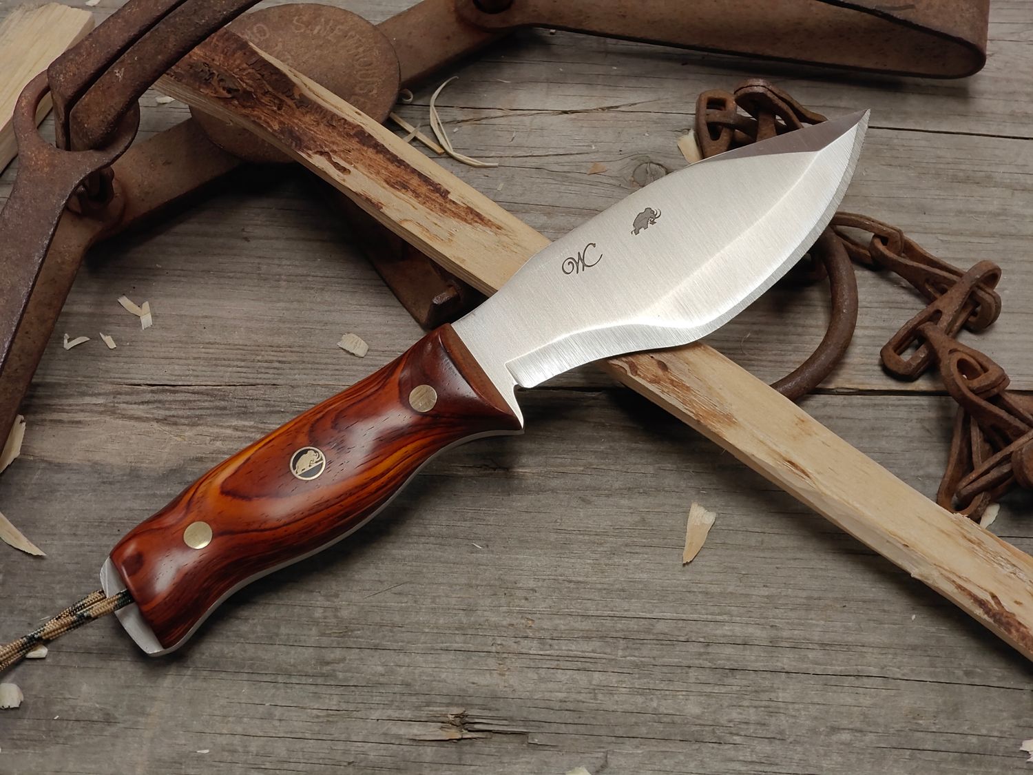 William Collins Pathfinder 5.75" Fixed Blade / Cocobolo w/ GNK Mosaic Pin / Satin Nitro-V