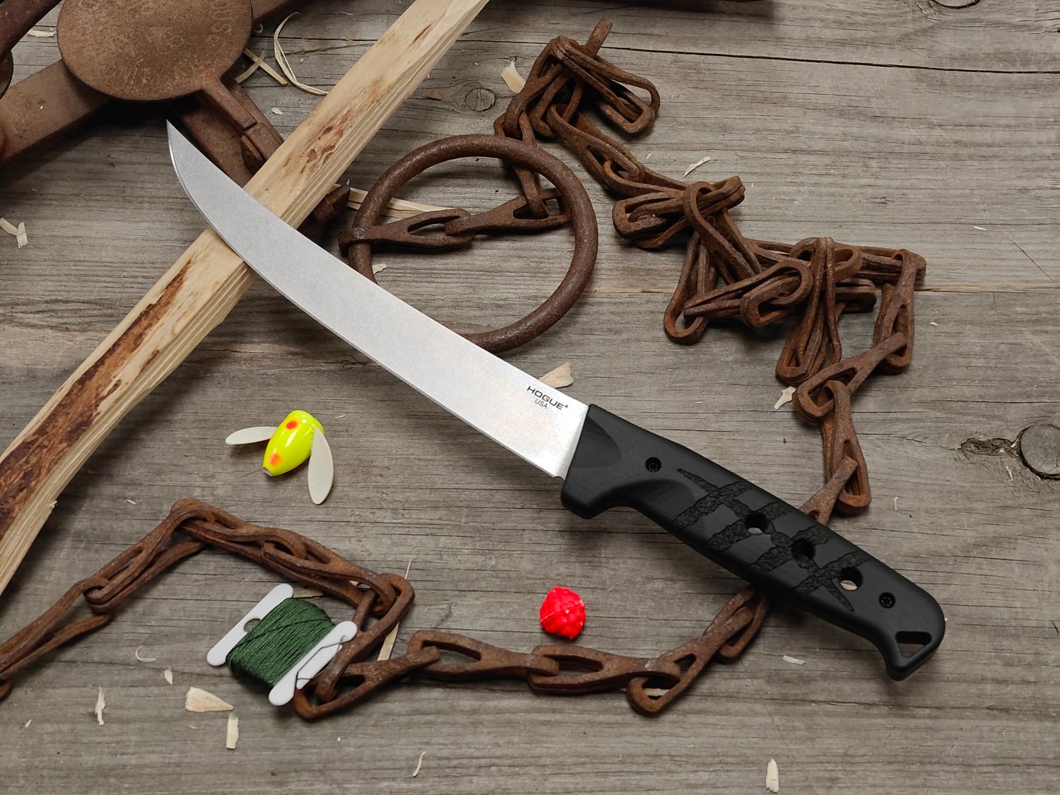 Hogue Knives 7" Flex Boning Knife / Black Richlite / Stonewash CPM-MagnaCut